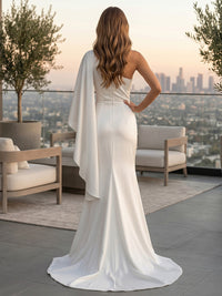 One Shoulder Wedding Dress — The Opal Seraphine | Guest & Gown