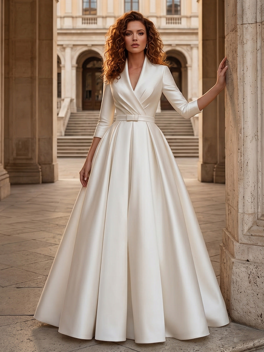 Satin A-Line Wedding Dress — The Iris Seraphine | Guest & Gown
