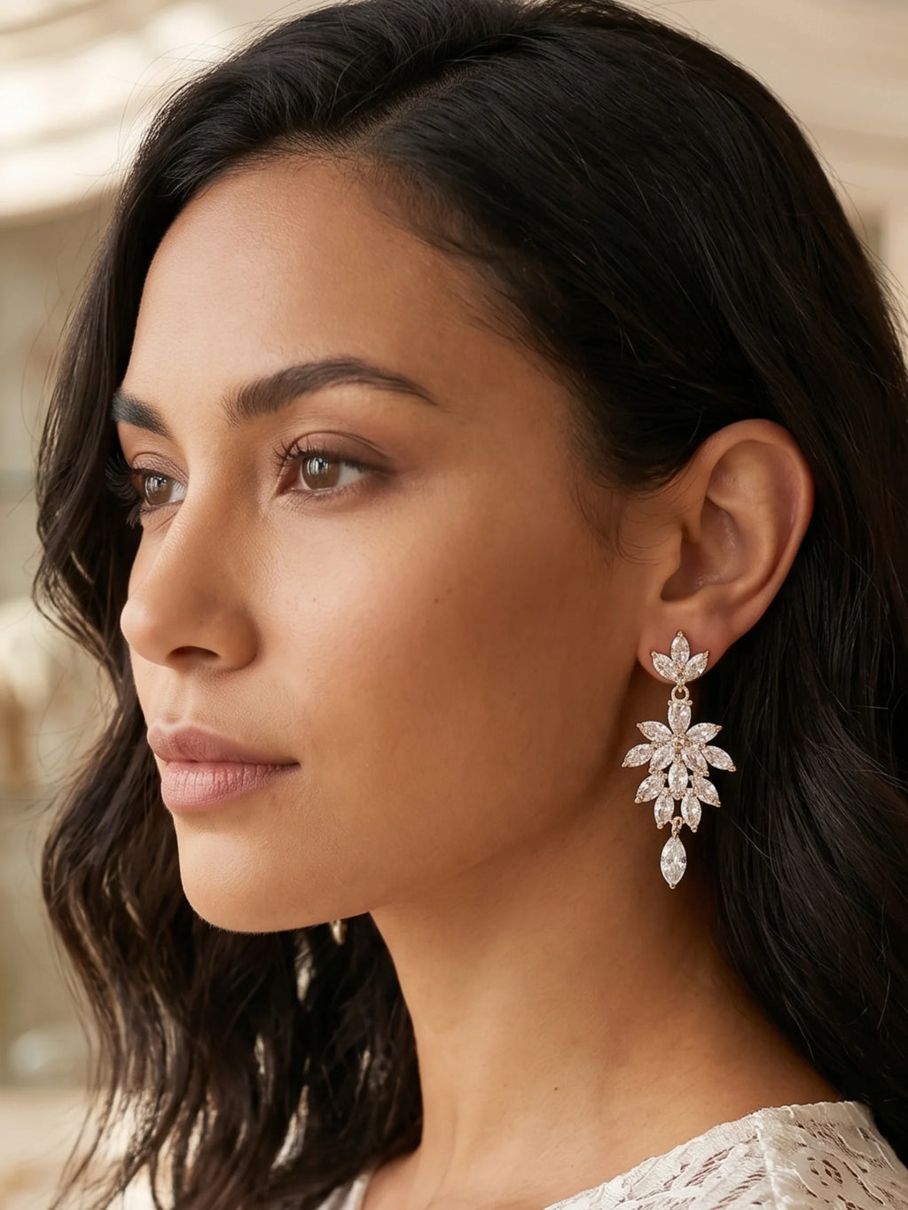 Wedding Earrings — The Rosalie | Guest & Gown — view 2