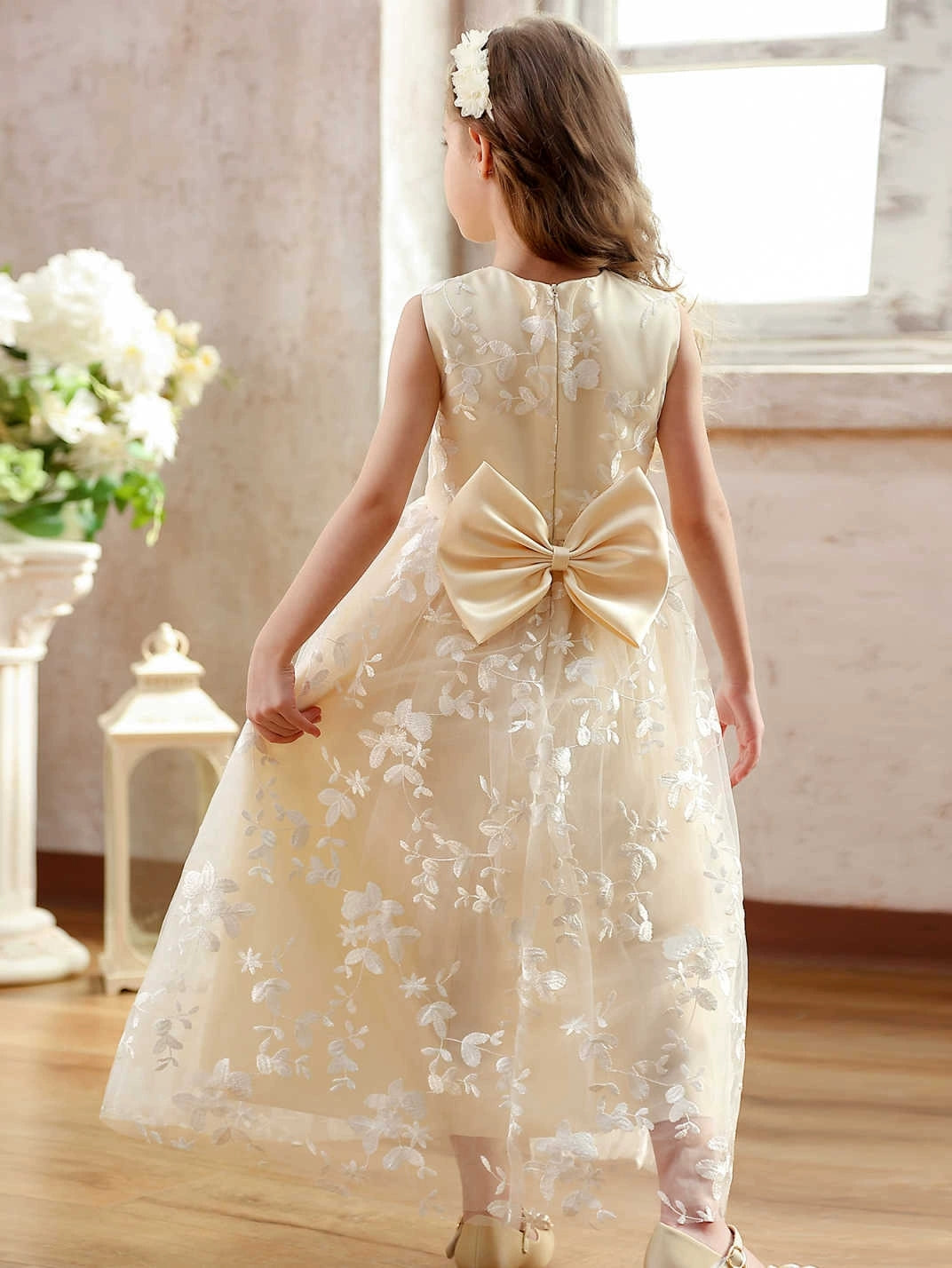 Lace Flower Girl Dress — The Rue Aurelia | Guest & Gown — view 2