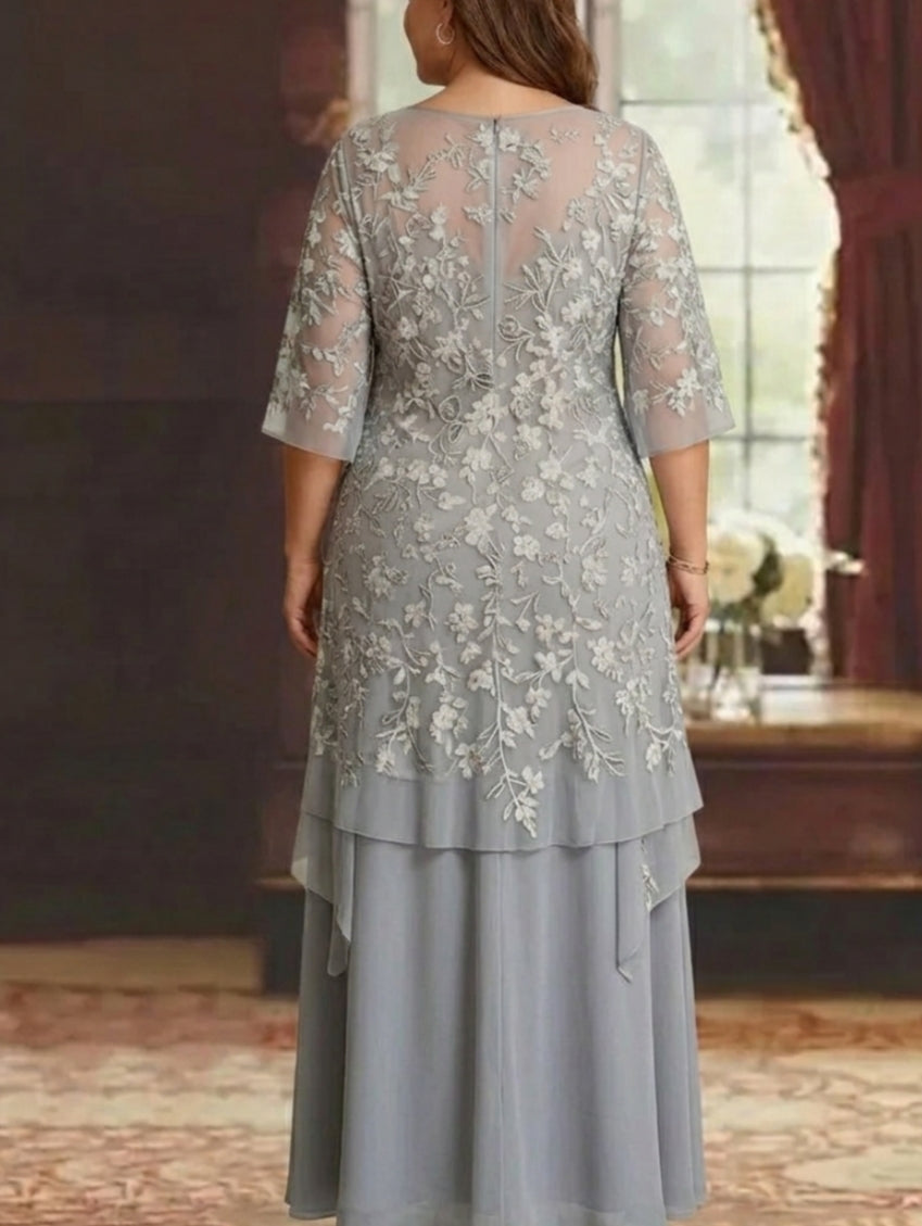 Plus Size A-Line Mother of the Bride Dress — The Jade Aurelia | Guest & Gown