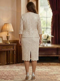Plus Size Knee Length Mother of the Bride Dress — The Rosalie Isla | Guest & Gown