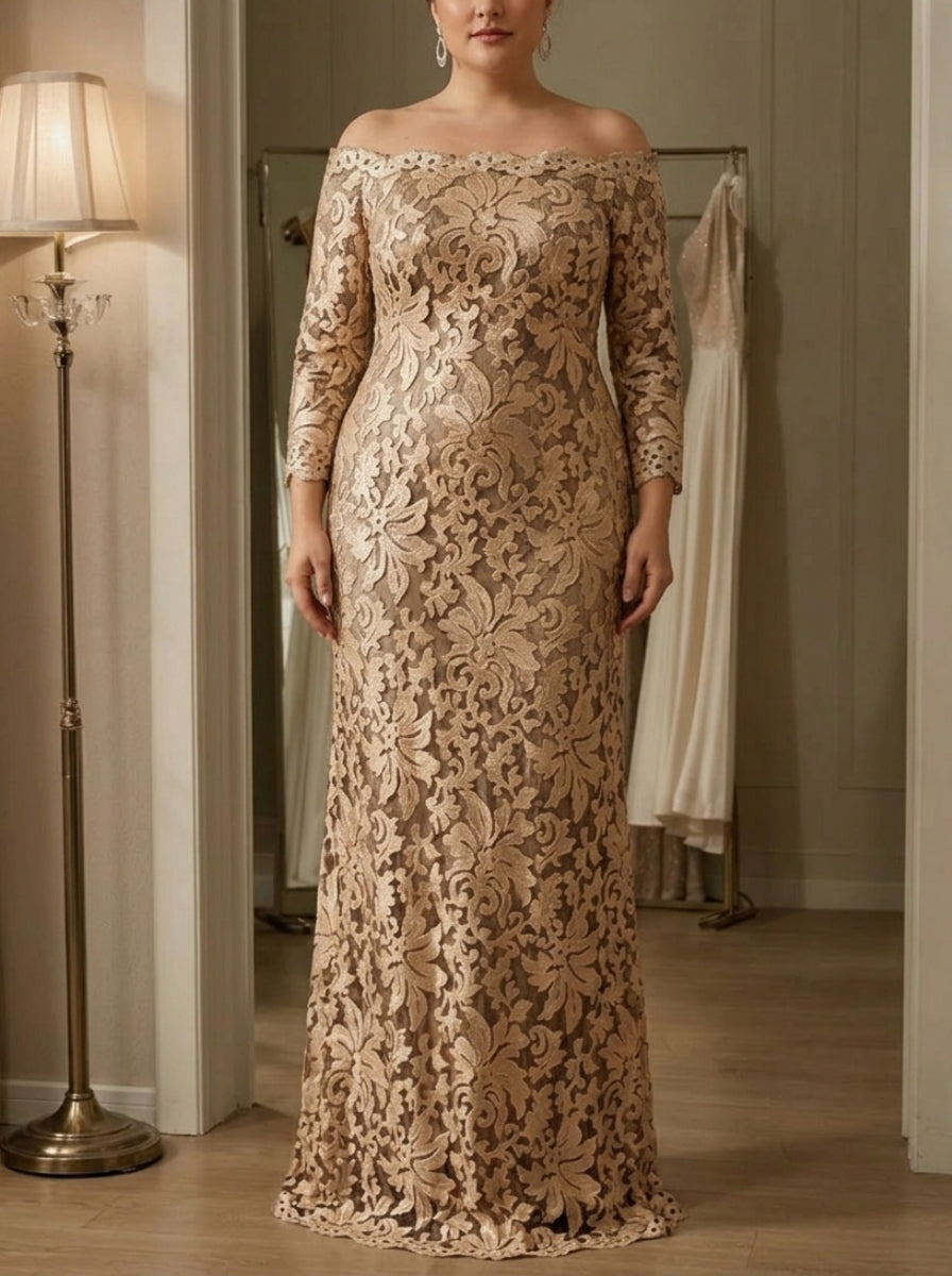 Plus Size Mother of the Bride Dress with Sleeves — The Halle Aurelia | Guest & Gown