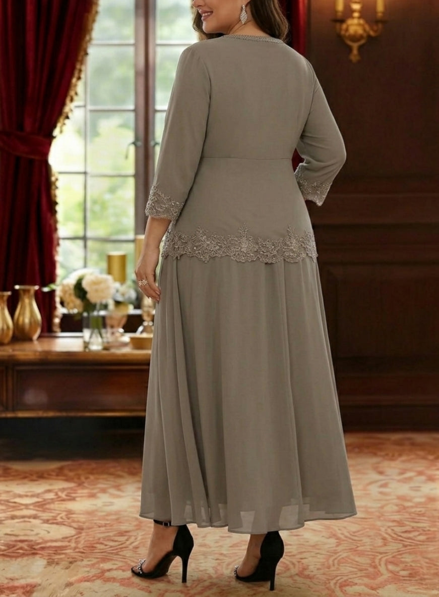 Plus Size 3 4 Sleeve Mother of the Bride Dress — The Fifi Isla | Guest & Gown
