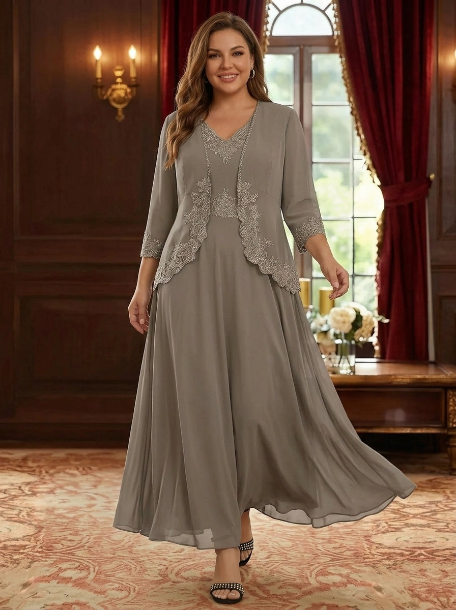 Plus Size 3 4 Sleeve Mother of the Bride Dress — The Fifi Isla | Guest & Gown