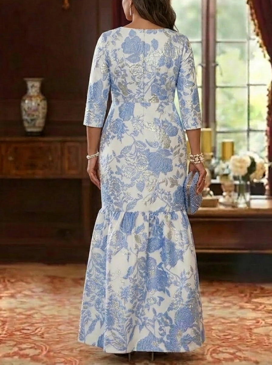 Plus Size 3 4 Sleeve Mother of the Bride Dress — The Eden Aurelia | Guest & Gown — view 2