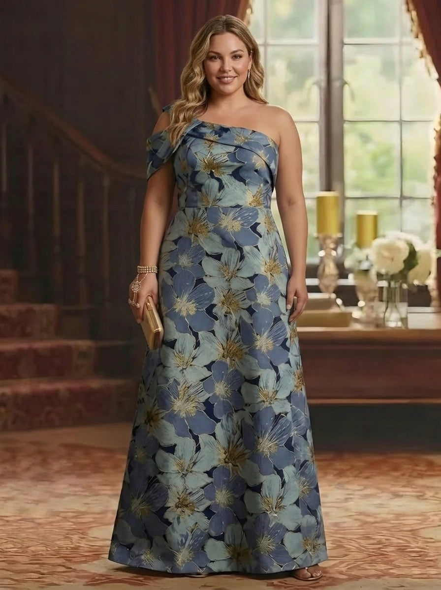 Plus Size Long Mother of the Bride Dress — The Waverly Isla | Guest & Gown — view 3
