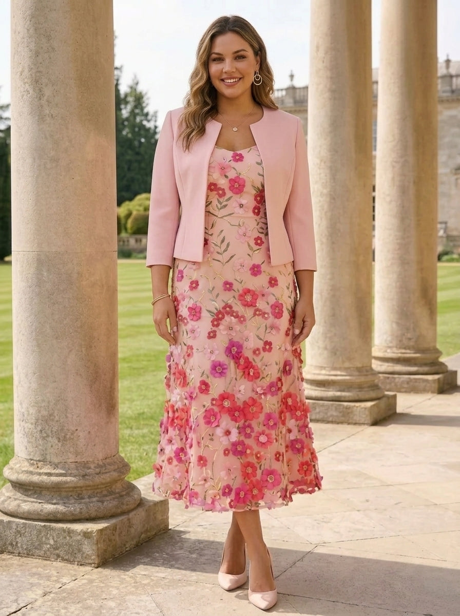 Tea Length Plus Size Mother of the Bride Dress — The Lorelei Isla | Guest & Gown — view 5