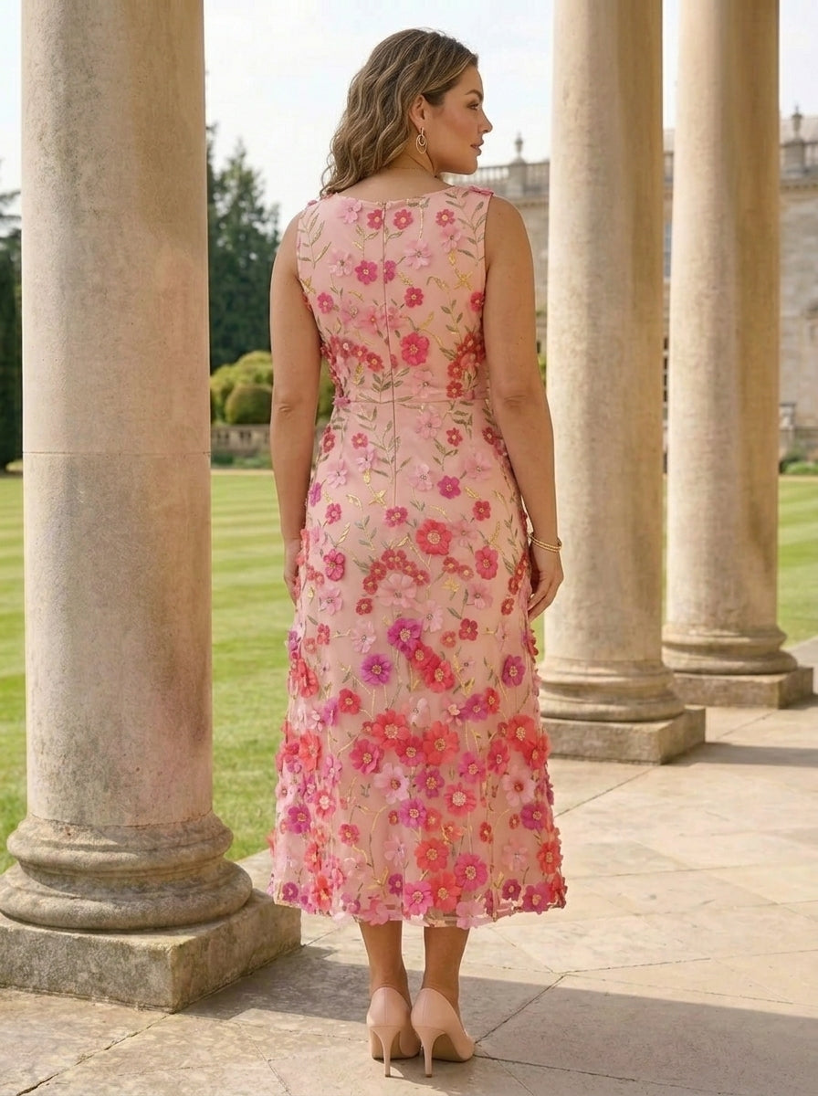Tea Length Plus Size Mother of the Bride Dress — The Lorelei Isla | Guest & Gown