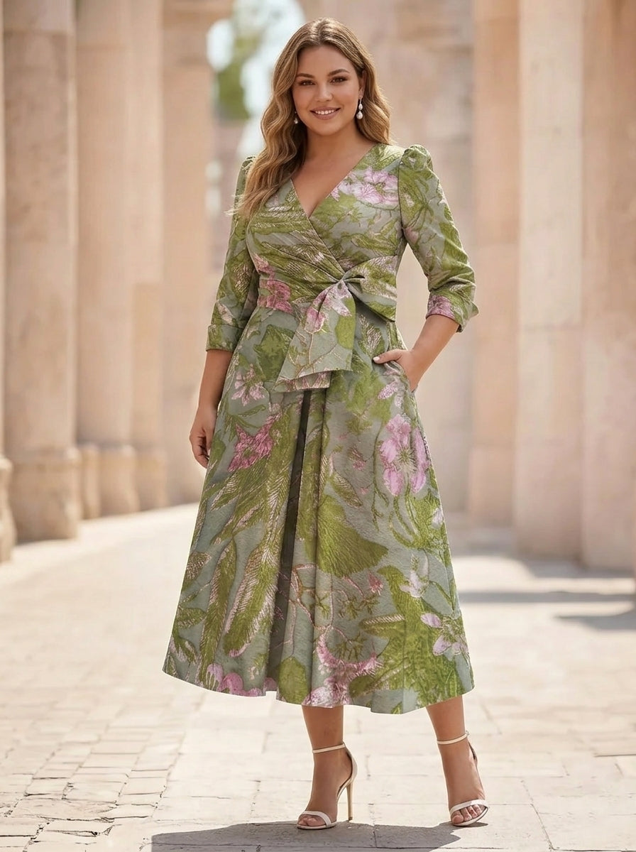 Tea Length Plus Size Mother of the Bride Dress — The Aurelia | Guest & Gown