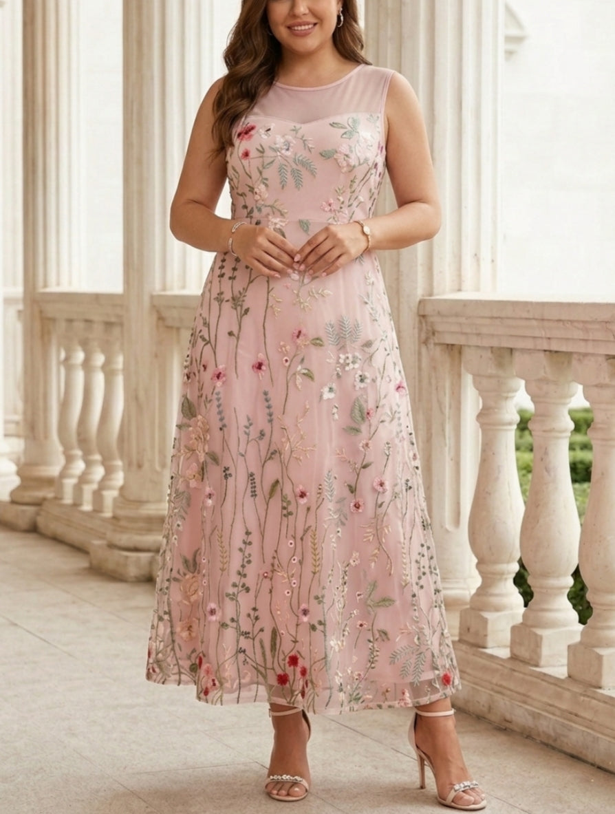 A-Line Plus Size Mother of the Bride Dress — The Lila Aurelia | Guest & Gown — view 3