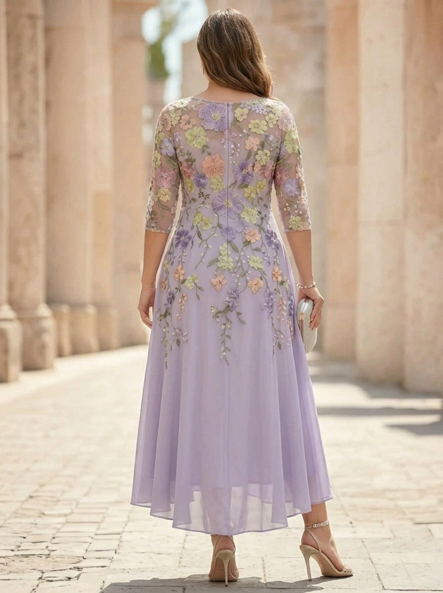 Plus Size Tea Length Mother of the Bride Dress — The Odette | Guest & Gown