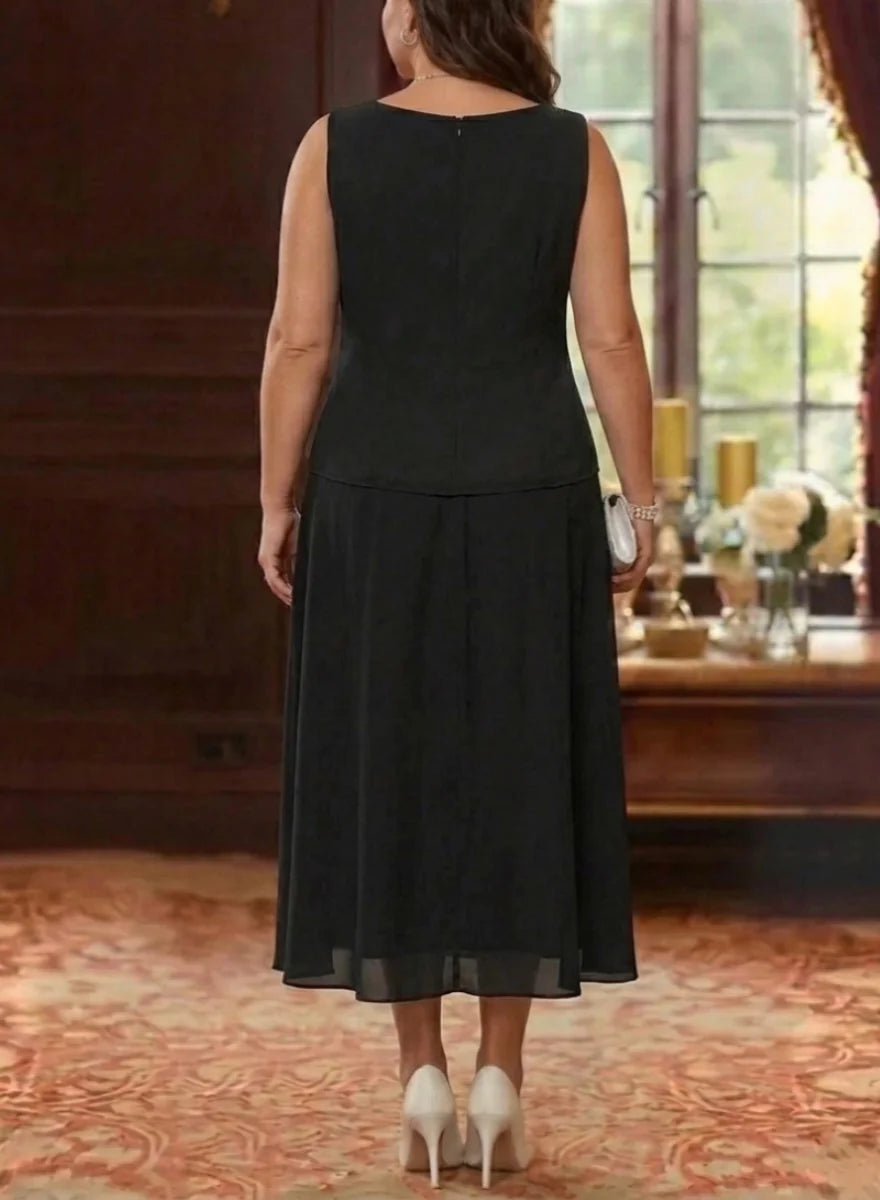 Plus Size Tea Length Mother of the Bride Dress — The Xenia Seraphine | Guest & Gown