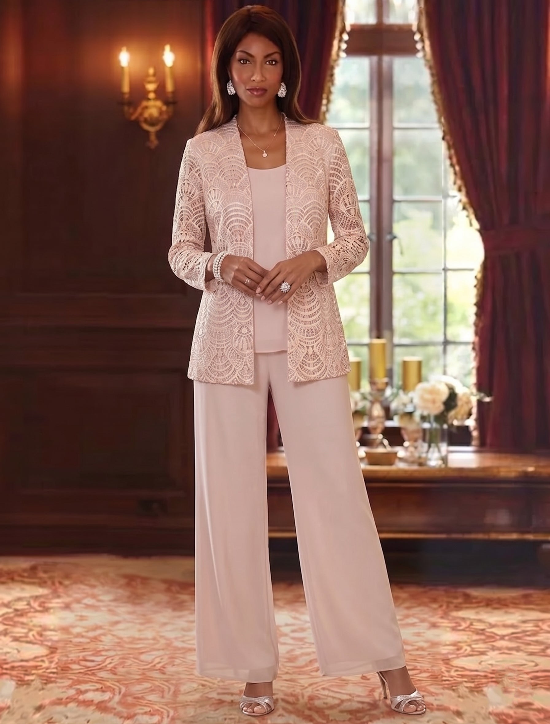 Long Mother of the Bride Dress with Sleeves — The Freya Aurelia | Guest & Gown — view 6