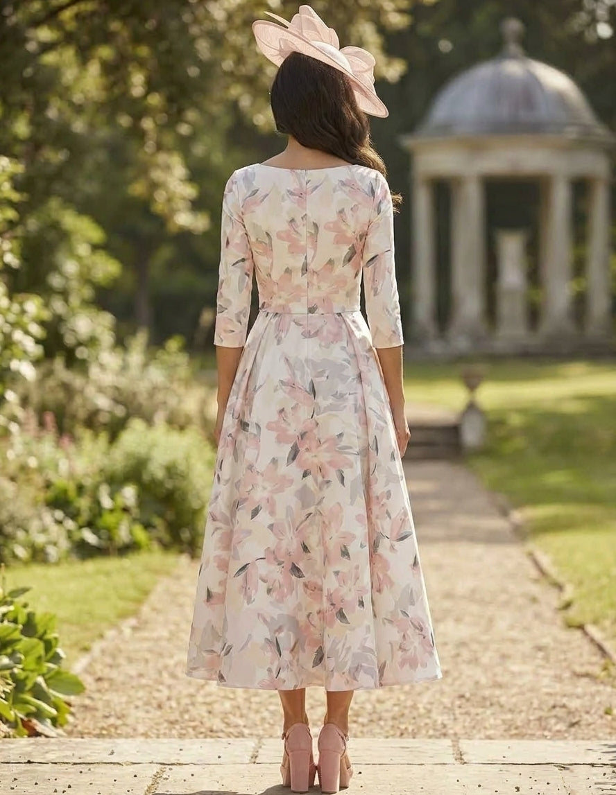 Tea Length Mother of the Bride Dress — The Elowen Aurelia | Guest & Gown — view 2