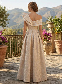 One Shoulder Mother of the Bride Dress — The Della Aurelia | Guest & Gown — view 2
