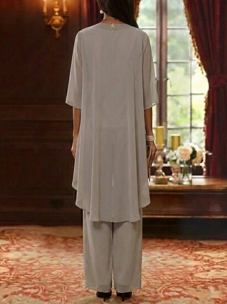 Long Floral Mother of the Bride Dress — The Greta Aurelia | Guest & Gown — view 2