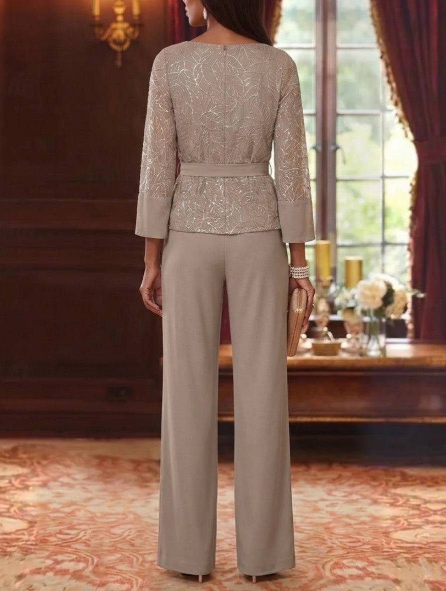 3 4 Sleeve Mother of the Bride Dress — The Faye Aurelia | Guest & Gown — view 2