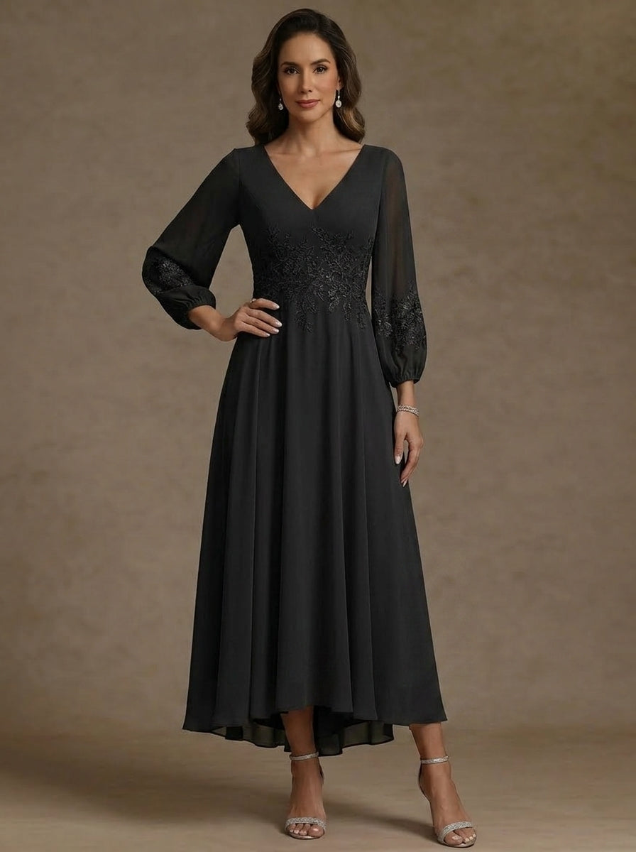 Mother of the Bride Tea Length Dress — The Clemence Aurelia | Guest & Gown — view 3