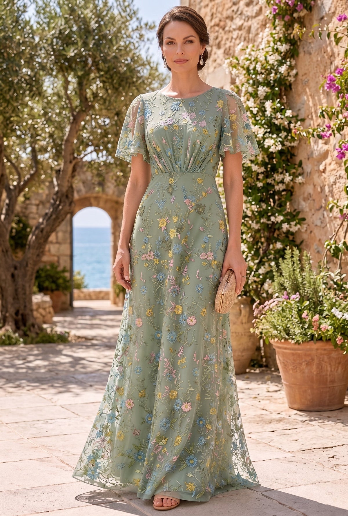 Long Mother of the Bride Dress with Sleeves — The Giselle Aurelia | Guest & Gown