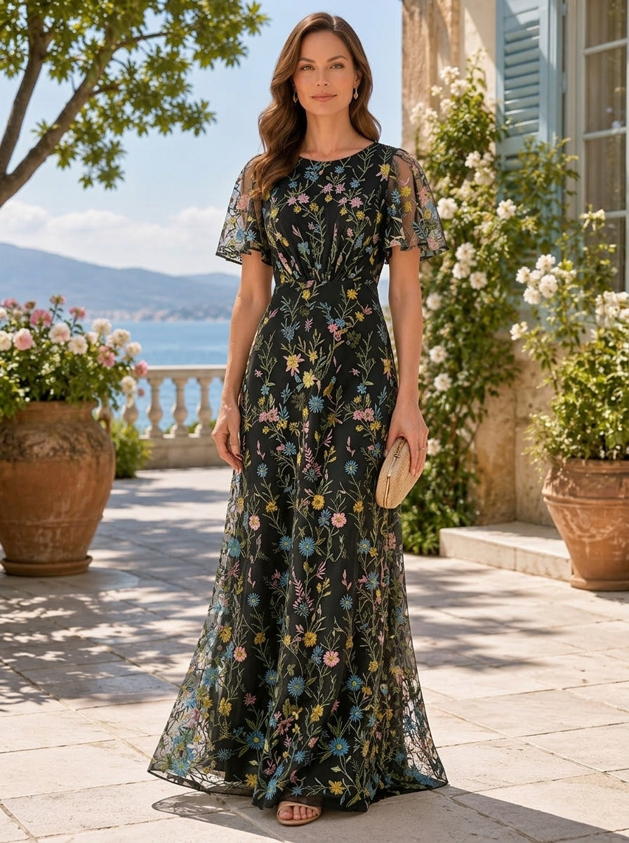 Long Mother of the Bride Dress with Sleeves — The Giselle Aurelia | Guest & Gown