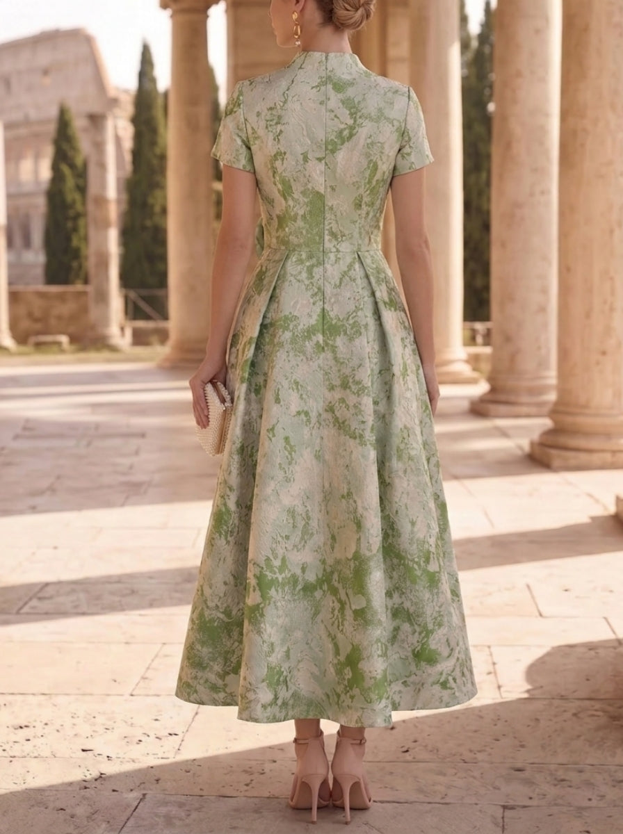 Short Mother of the Bride Dress with Sleeves — The Fleur Aurelia | Guest & Gown — view 2