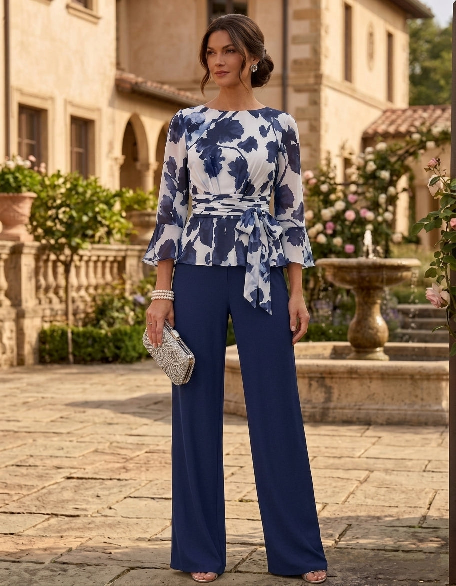 Floral Mother of the Bride Dress with Sleeves — The Celeste Aurelia | Guest & Gown