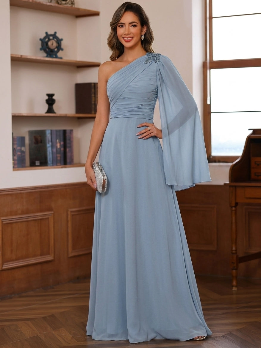 One Shoulder Mother of the Bride Dress — The Della Isla | Guest & Gown