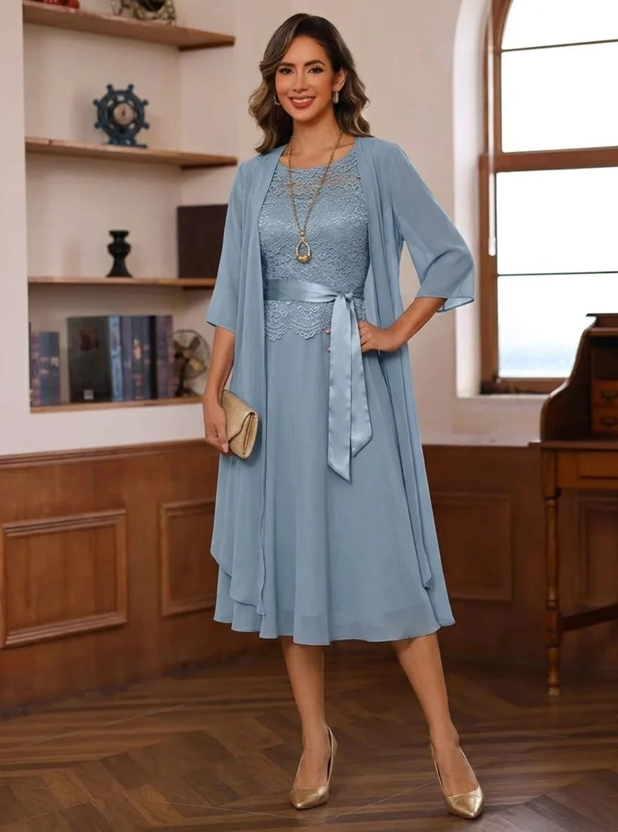 Mother of the Bride Tea Length Jacket Dress — The Rosalind Seraphine | Guest & Gown