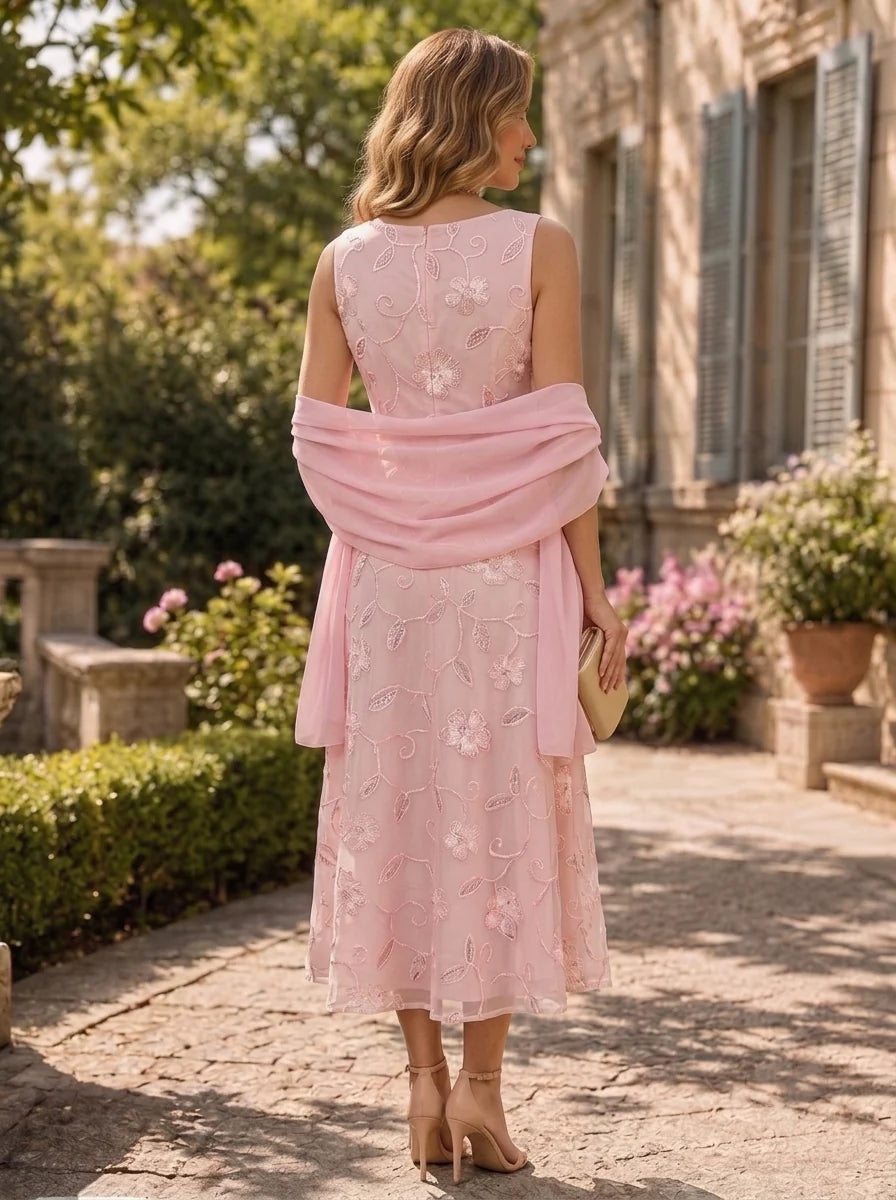Mother of the Bride Tea Length Dress — The Celeste Seraphine | Guest & Gown