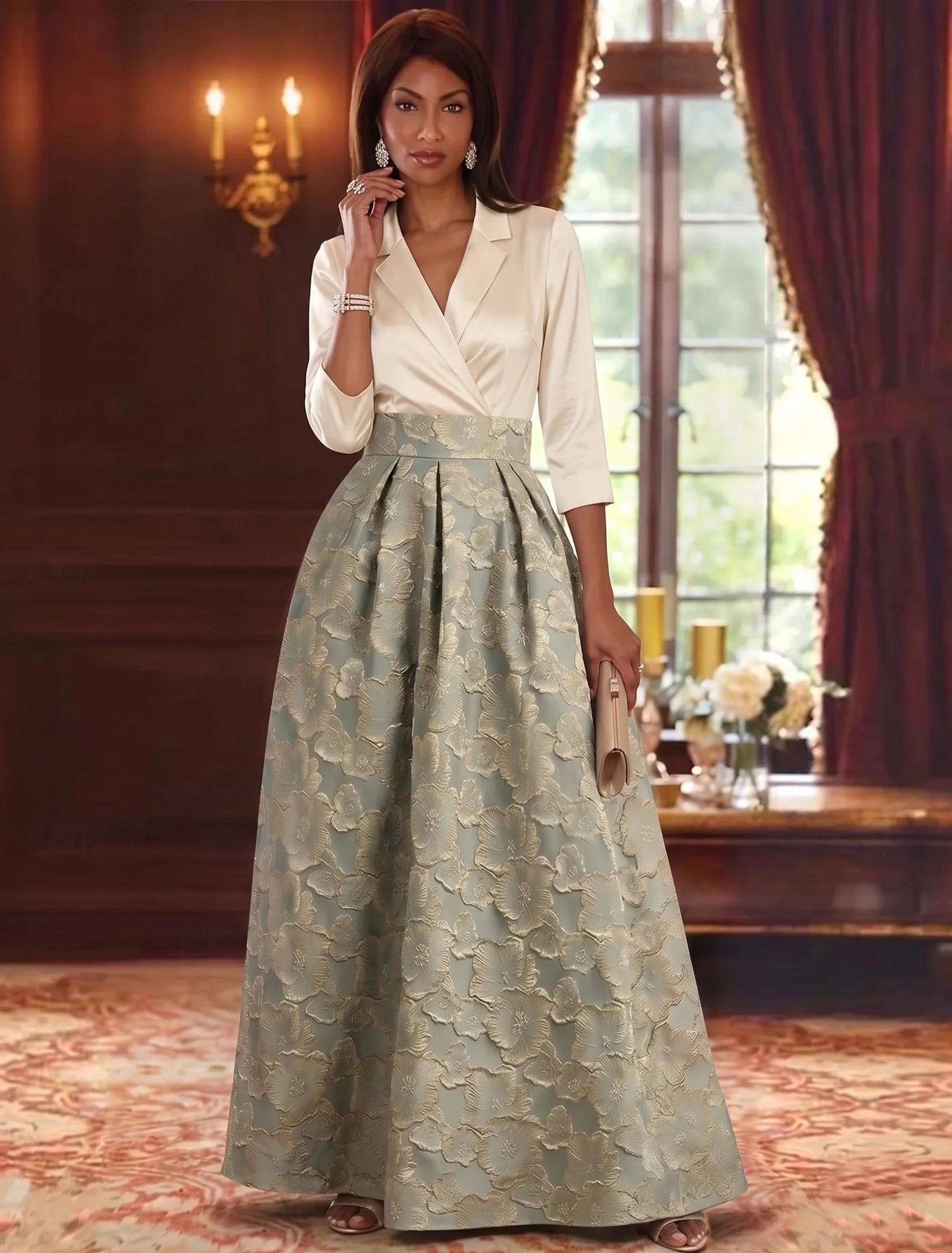 Elegant Mother of the Bride Dress with Sleeves — The Tess | Guest & Gown