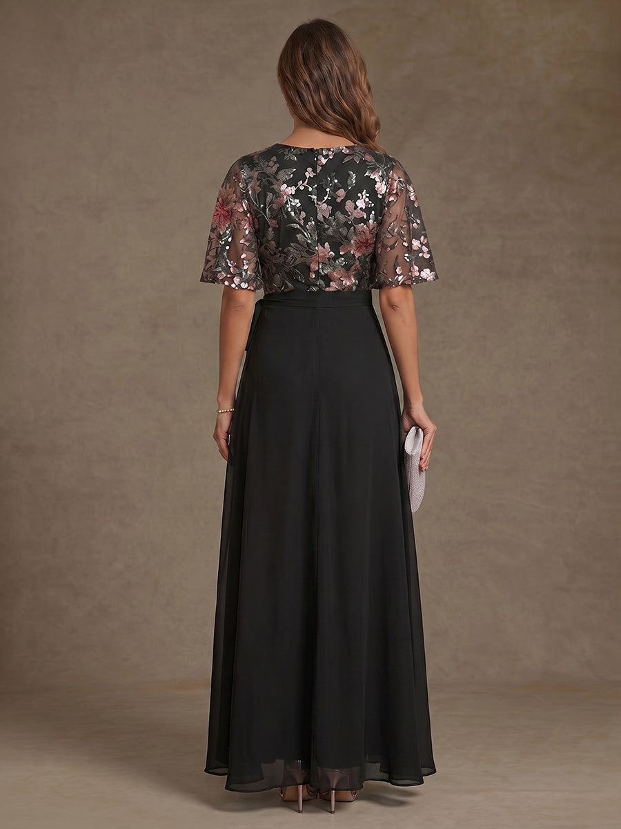 Elegant Short Mother of the Bride Dress — The Etta | Guest & Gown — view 2