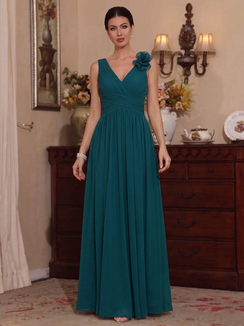 V Neck Mother of the Bride Dress — The Ula | Guest & Gown
