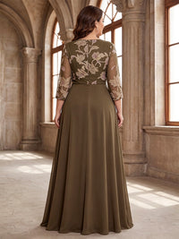 Plus Size 3 4 Sleeve Mother of the Bride Dress — The Calla | Guest & Gown — view 2