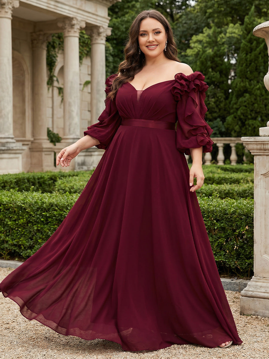 Plus Size Floor Length Mother of the Bride Dress — The Violette | Guest & Gown