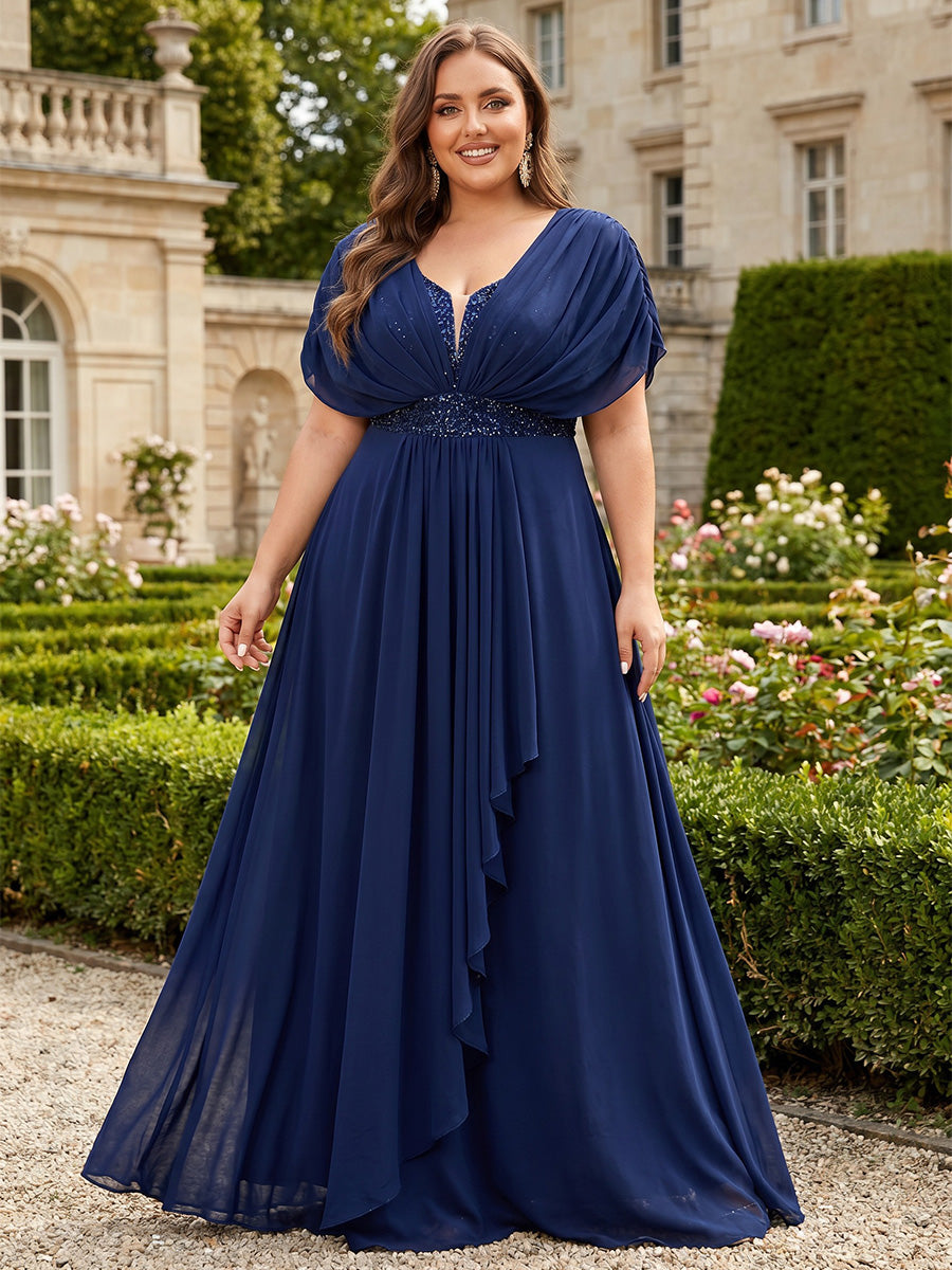 Plus Size Floor Length Mother of the Bride Dress — The Romy | Guest & Gown