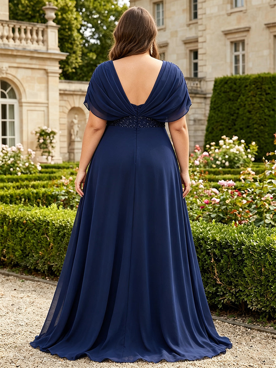 Plus Size Floor Length Mother of the Bride Dress — The Romy | Guest & Gown