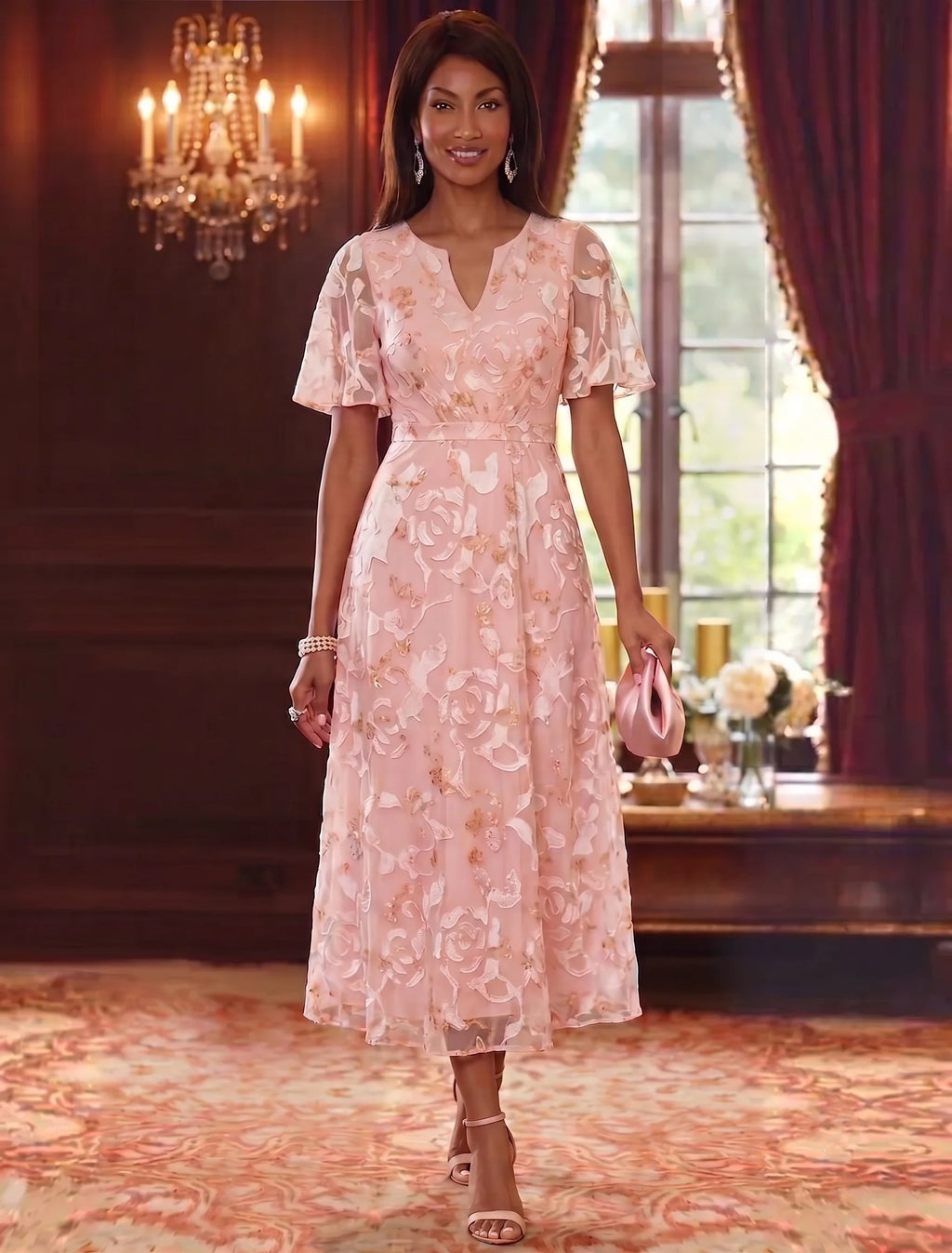 Mother of the Bride Tea Length Dress — The Ivy | Guest & Gown