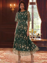 Floral Mother of the Bride Dress with Sleeves — The Freya | Guest & Gown — view 3