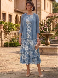 Mother of the Bride Tea Length Jacket Dress — The Della | Guest & Gown
