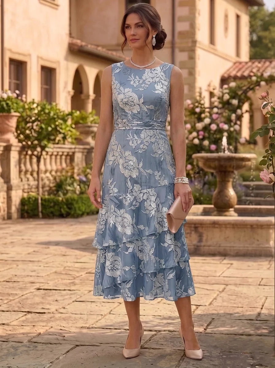 Mother of the Bride Tea Length Jacket Dress — The Della | Guest & Gown
