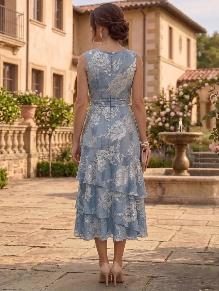 Mother of the Bride Tea Length Jacket Dress — The Della | Guest & Gown