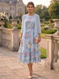 Tea Length Jacket Mother of the Bride Dress — The Carys | Guest & Gown