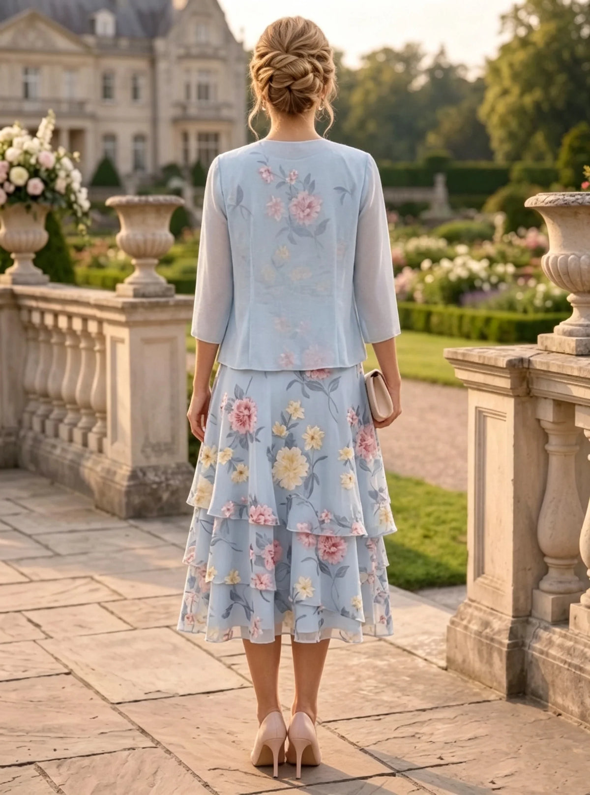 Tea Length Jacket Mother of the Bride Dress — The Carys | Guest & Gown