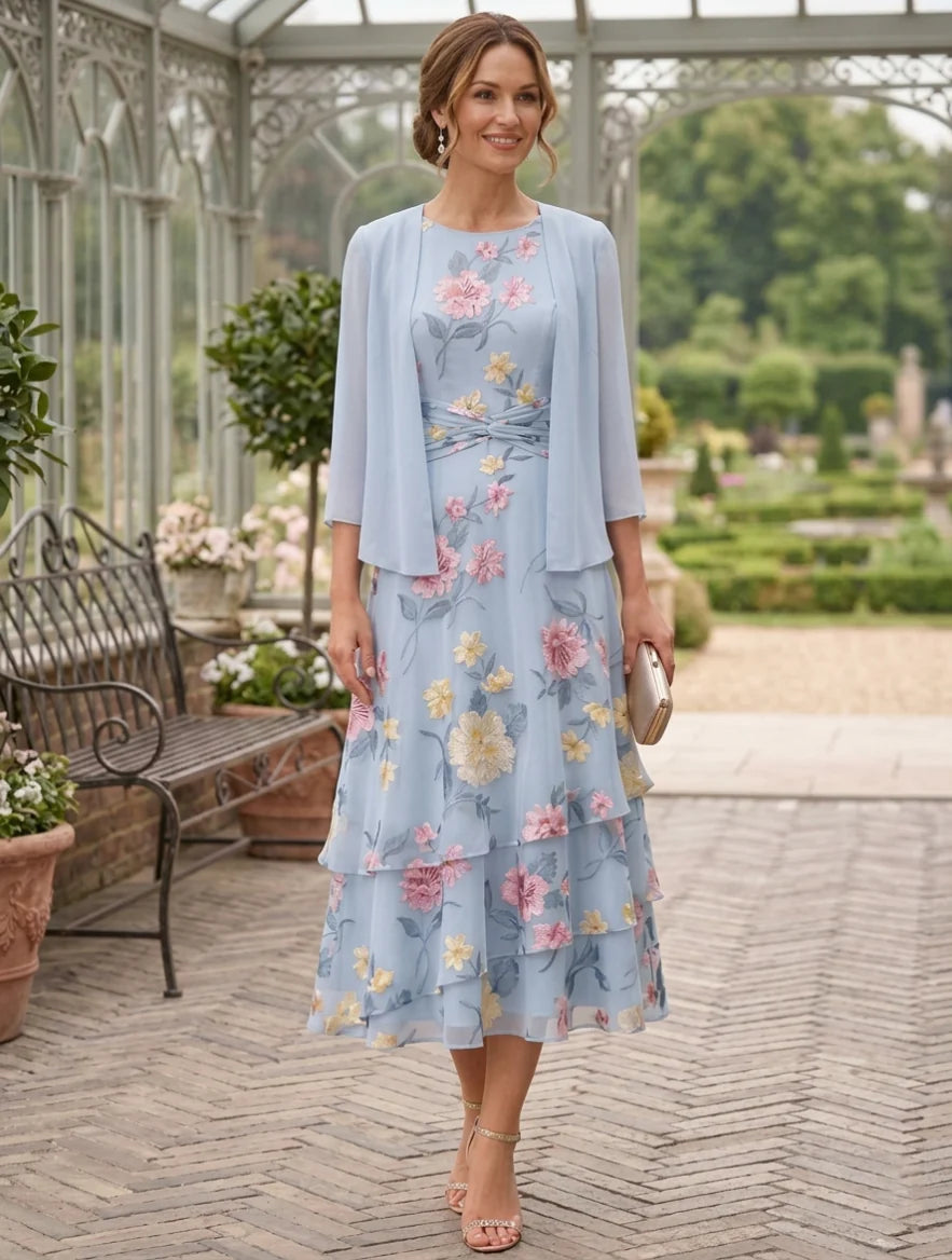 Tea Length Jacket Mother of the Bride Dress — The Carys | Guest & Gown