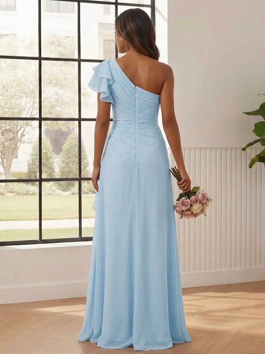 One Shoulder Bridesmaid Dress — The Demi Seraphine | Guest & Gown