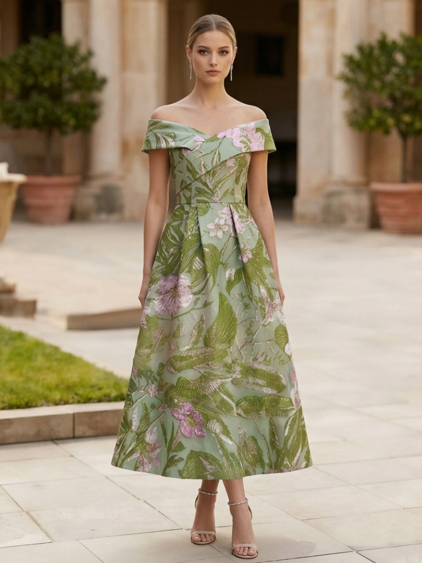 Elegant Tea Length Cocktail Dress — The Rosalind Margaux | Guest & Gown