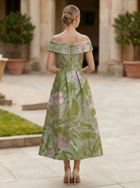 Elegant Tea Length Cocktail Dress — The Rosalind Margaux | Guest & Gown — view 2