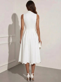 Tea Length White Dress — The Sabine Celeste | Guest & Gown — view 2