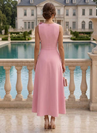 Length Cocktail Dress — The Quinn Celeste | Guest & Gown — view 2